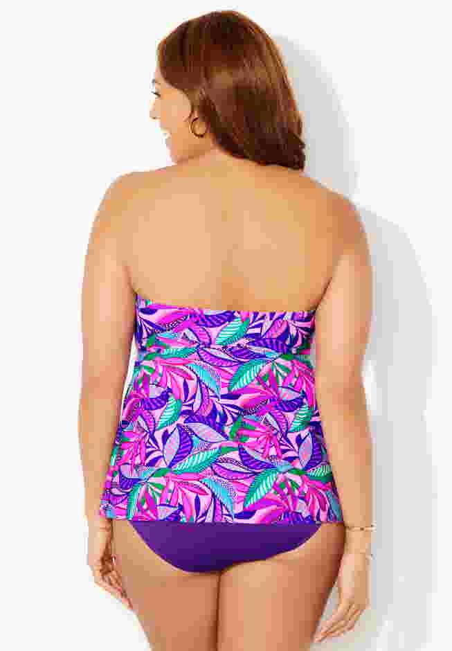 Smocked Bandeau Tankini Top image number 1