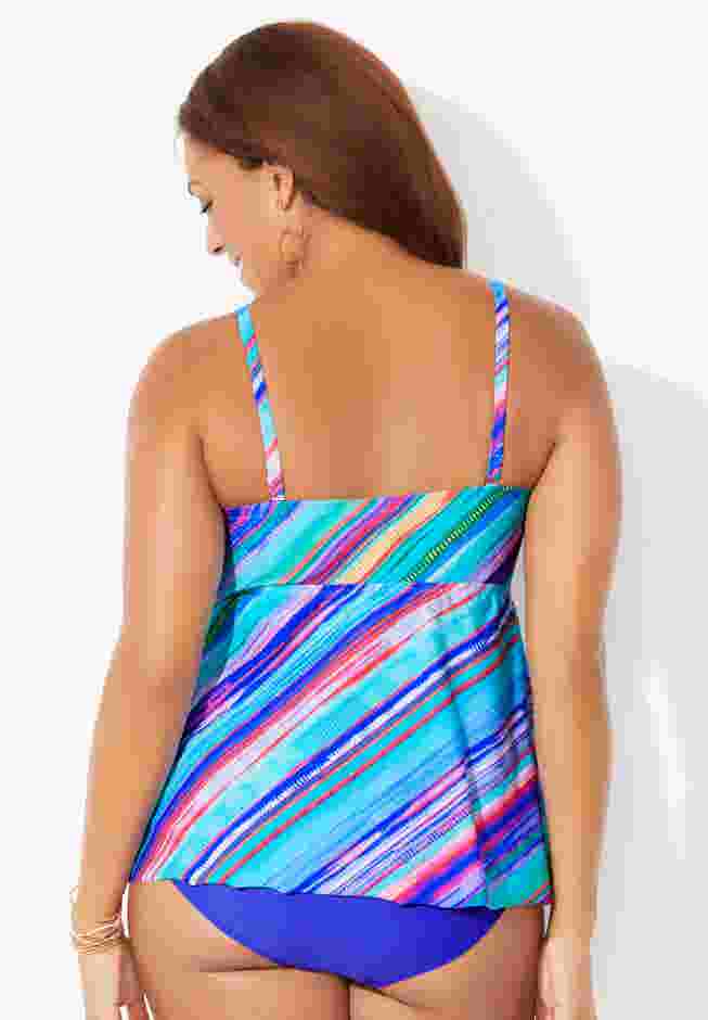 Smocked Bandeau Tankini Top image number 2
