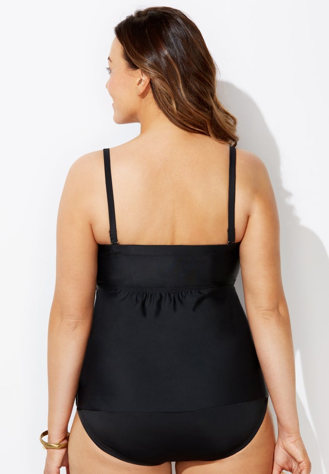 Smocked Bandeau Tankini Top image number 1