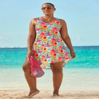 Quincy Mesh High Low Cover Up Tunic image number null