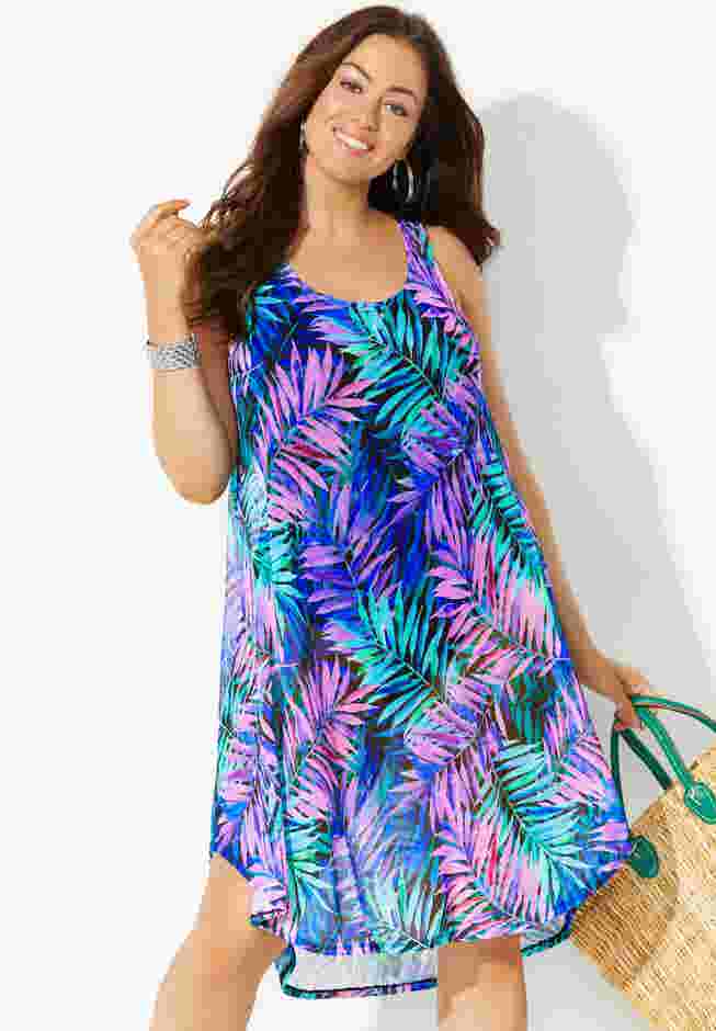 Quincy Mesh High Low Cover Up Tunic image number 2
