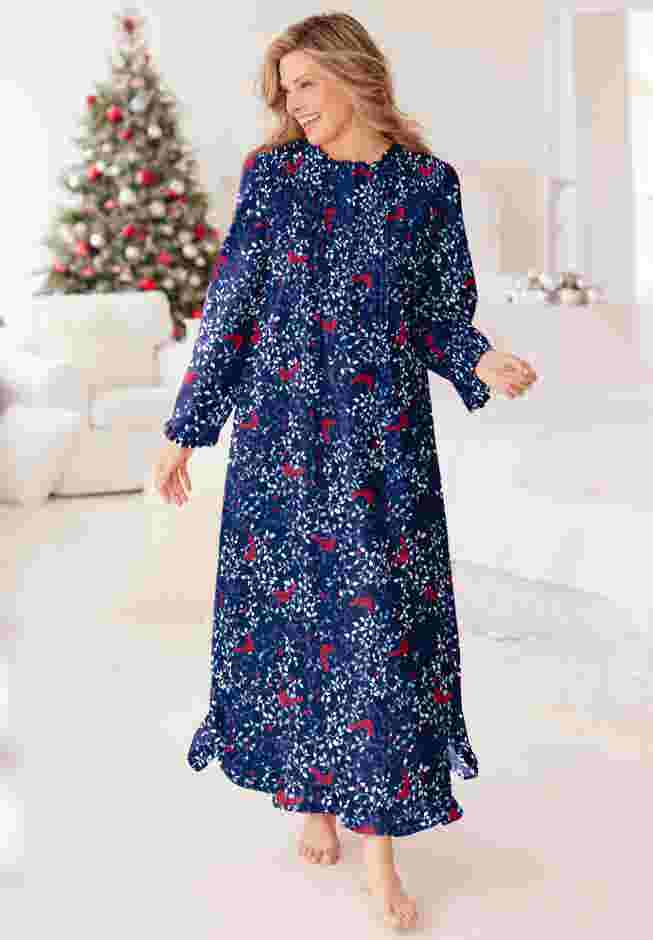 Long Flannel Nightgown  image number 5