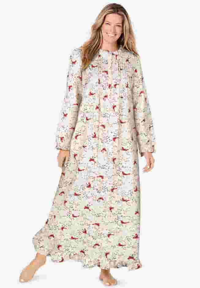 Long Flannel Nightgown  image number 0