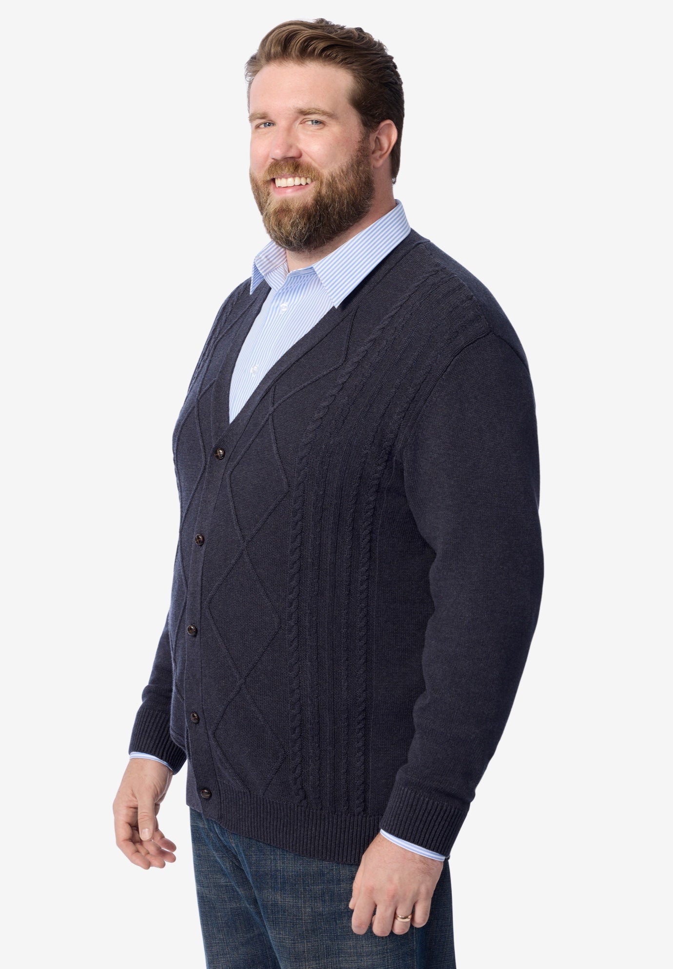 Shoreman&rsquo;s Cardigan Cable Knit Sweater image number 2