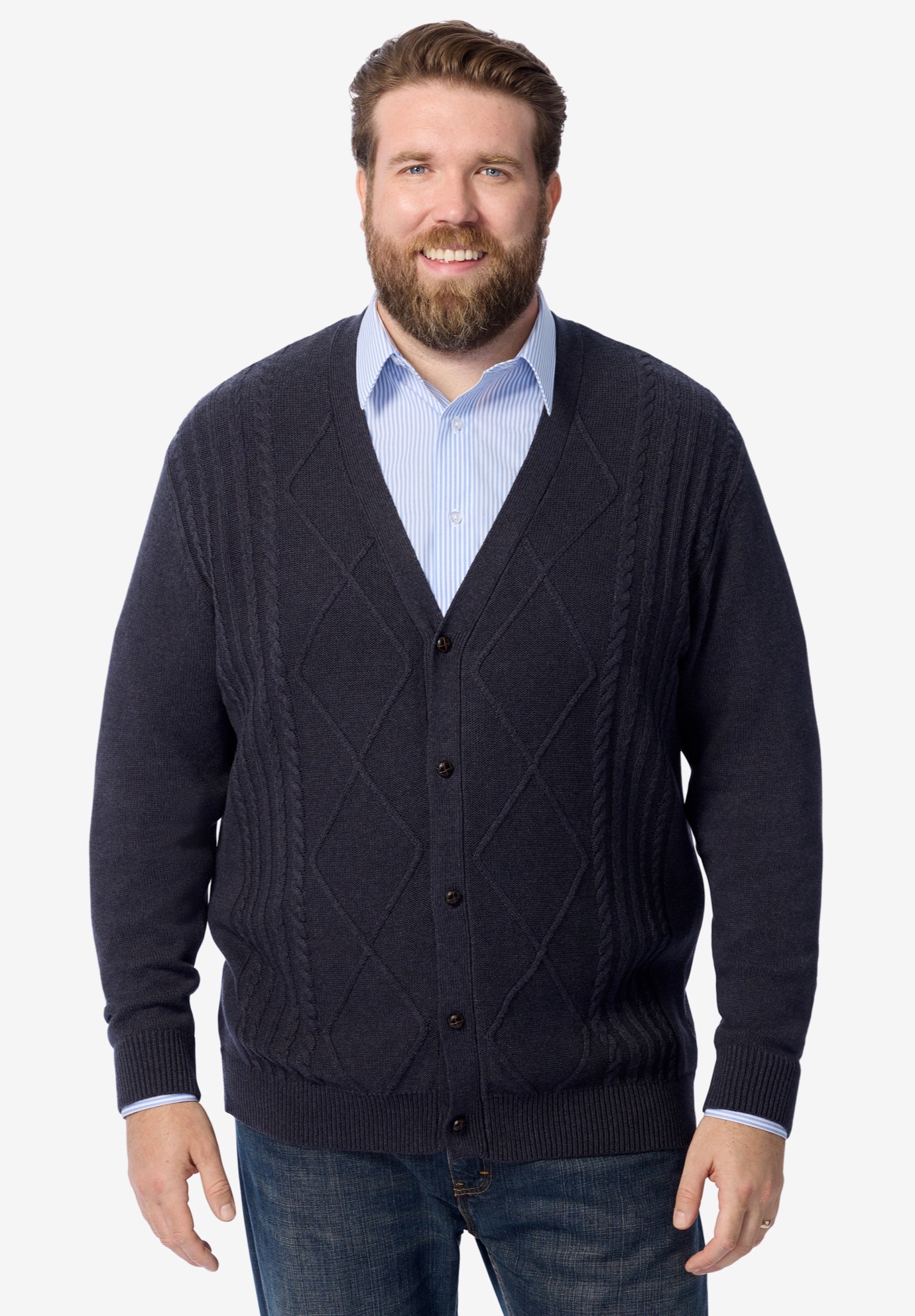 Shoreman&rsquo;s Cardigan Cable Knit Sweater image number 0