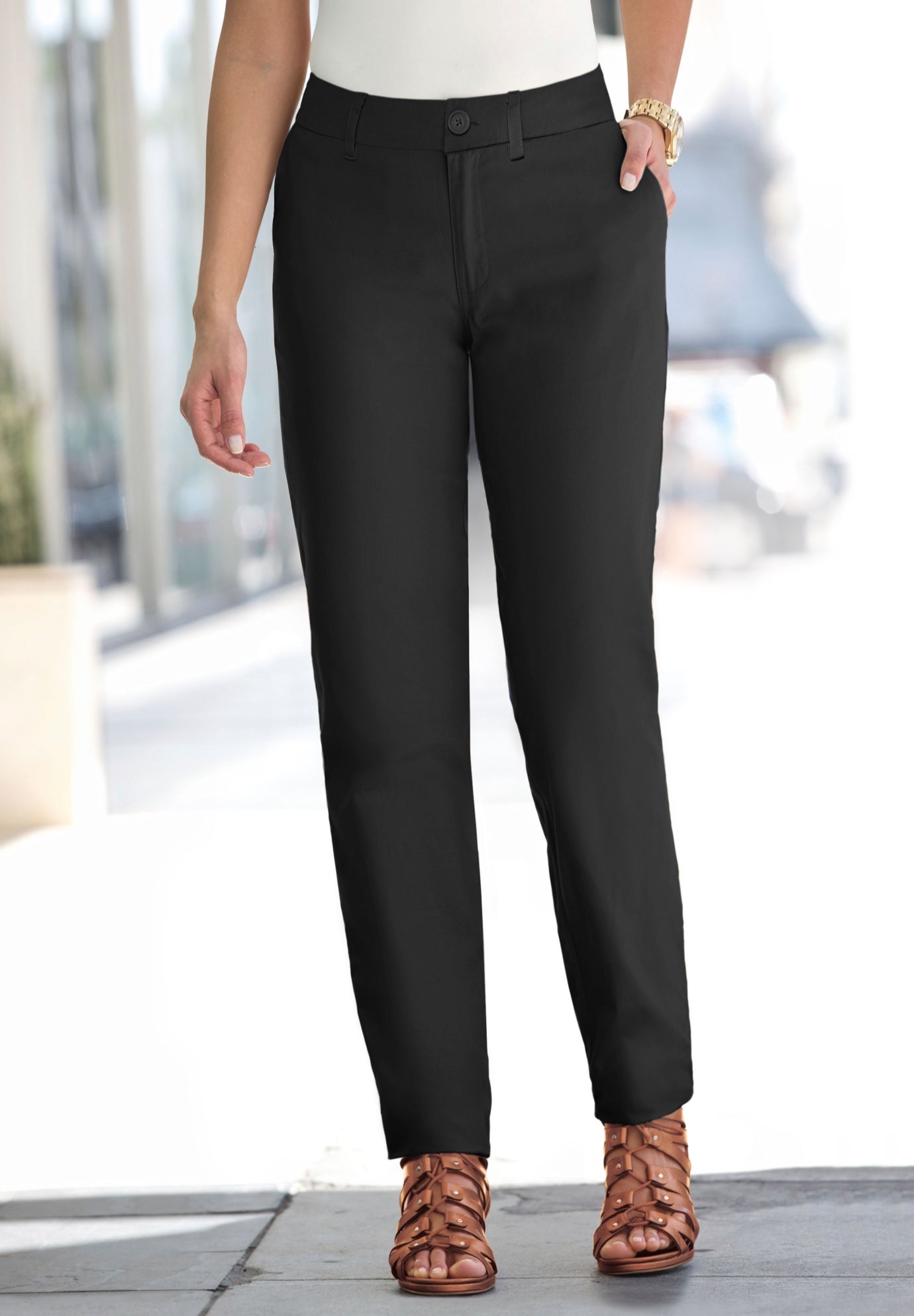 Stretch Cotton Chino Straight-Leg Pant image number 1