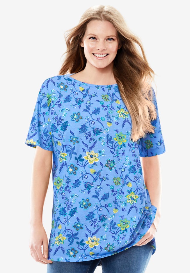 Perfect Printed Short-Sleeve Boatneck Tunic image number 6