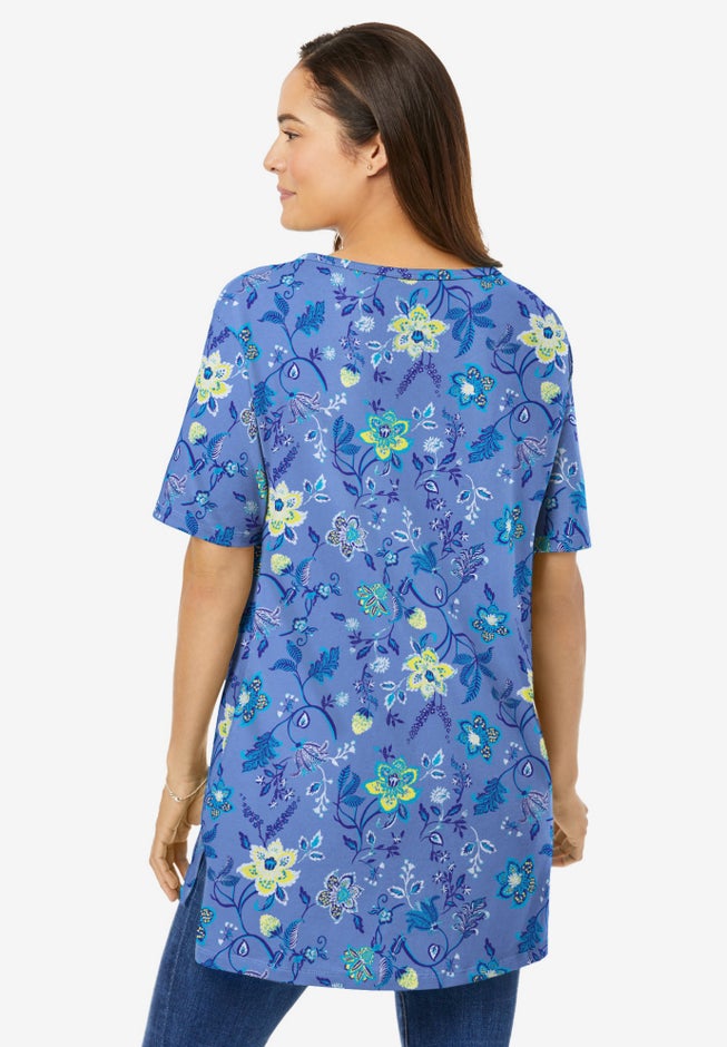 Perfect Printed Short-Sleeve Boatneck Tunic image number 1