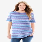 Perfect Printed Short-Sleeve Boatneck Tunic image number null