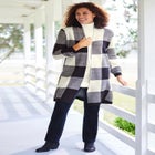 Jacquard Open Front Duster Sweater image number null