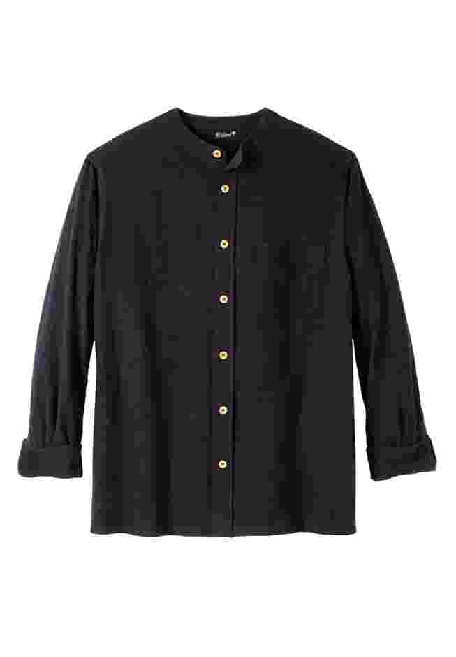 Gauze Mandarin Collar Shirt image number 1