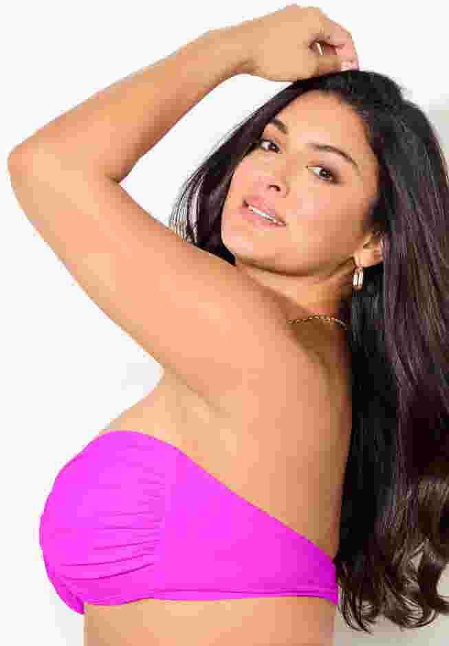 Valentine Ruched Bandeau Bikini Top image number 2