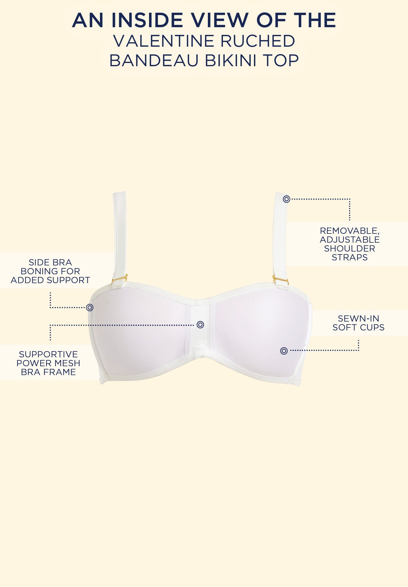 Valentine Ruched Bandeau Bikini Top image number 3