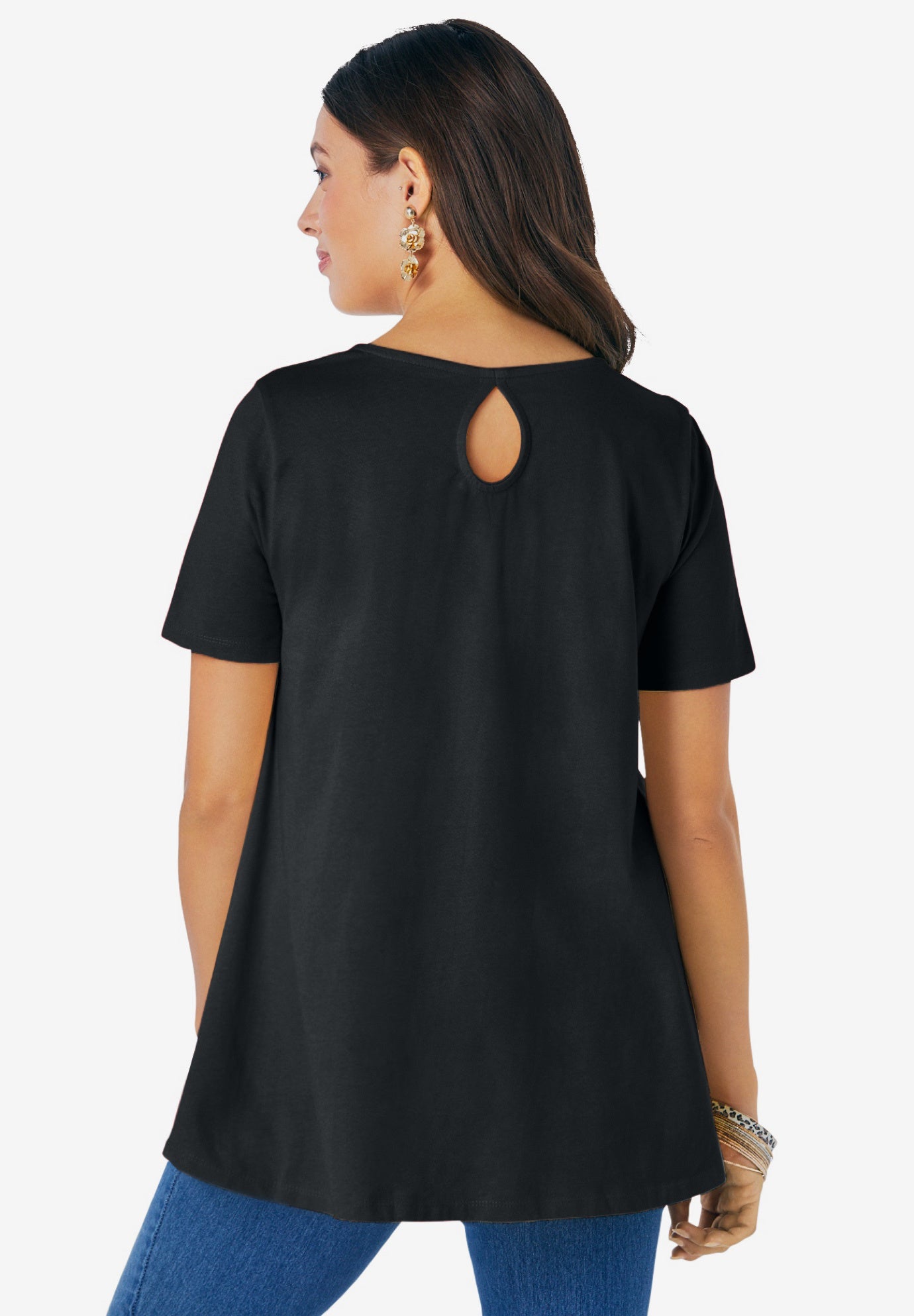 Plus Size Ultimate Cotton Crewneck Short Sleeve Swing Tee image number 2