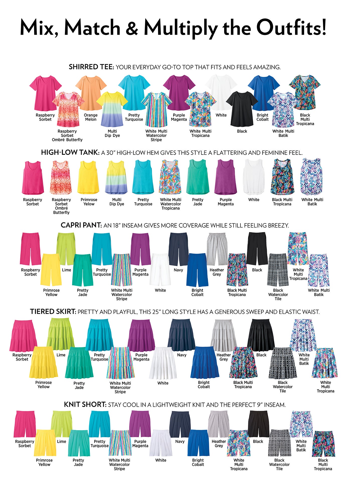 Elastic-Waist Pull-On Knit Pocket Capri Pants image number 3