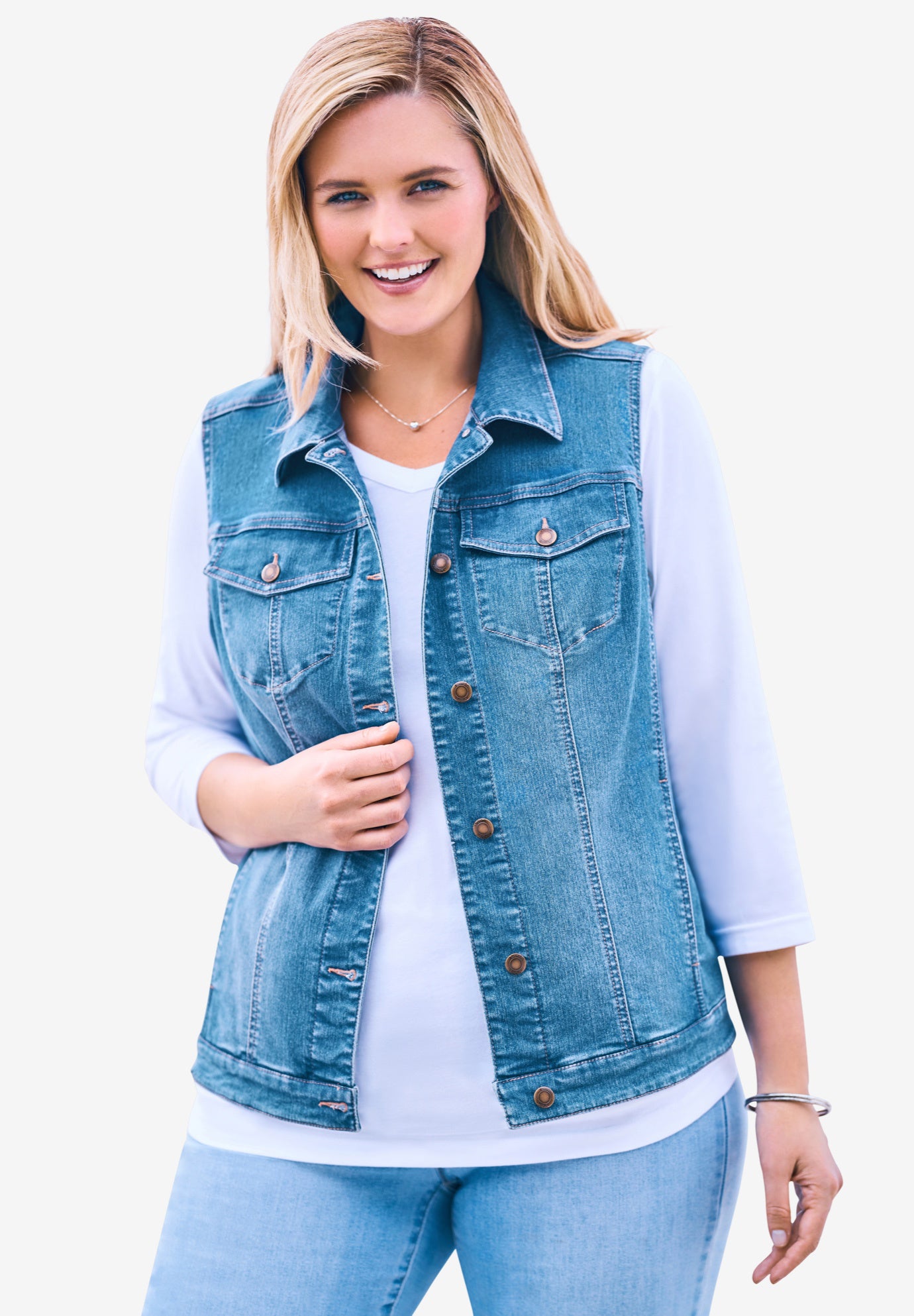 Stretch Denim Vest image number 0