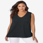 Stretch Cotton V-Neck Trapeze Tank image number null