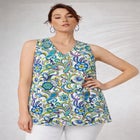 Stretch Cotton V-Neck Trapeze Tank image number 0