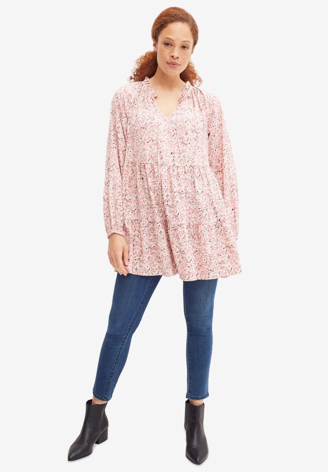 Ruffle-Neck Tiered Tunic image number 0