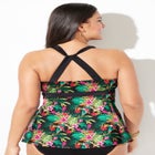 Longer Length Surplice Tankini Top image number null