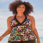 Longer Length Surplice Tankini Top image number null