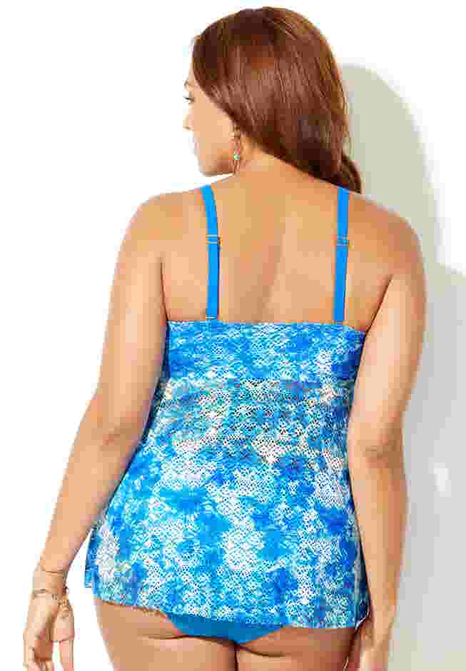 Longer Length Bandeau Flyaway Tankini Top image number 6