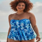 Longer Length Bandeau Flyaway Tankini Top image number null