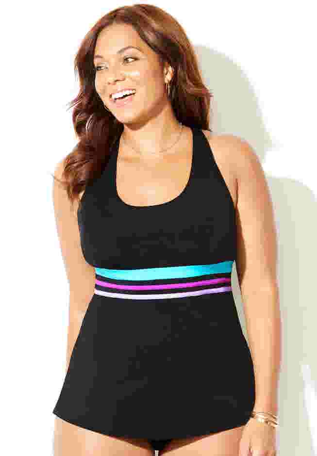 Chlorine Resistant Crossback Tankini Top image number 2