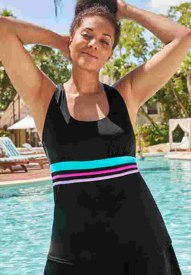 Chlorine Resistant Crossback Tankini Top image number 0