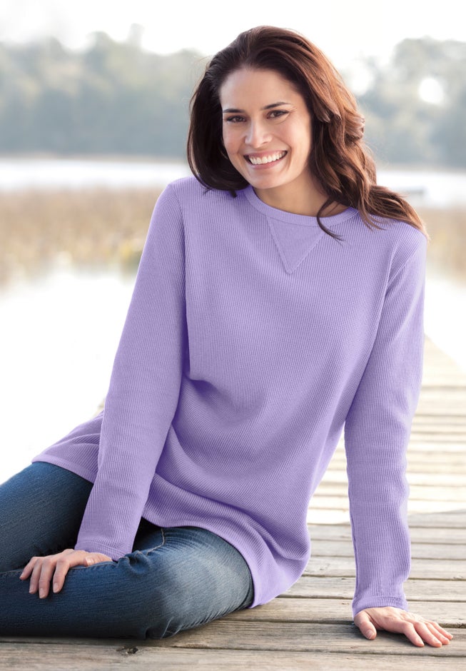 Ultra Soft Waffle Thermal Sweatshirt image number 14