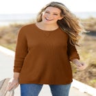 Long-Sleeve Crewneck Soft Waffle Knit Thermal Shirt image number 0