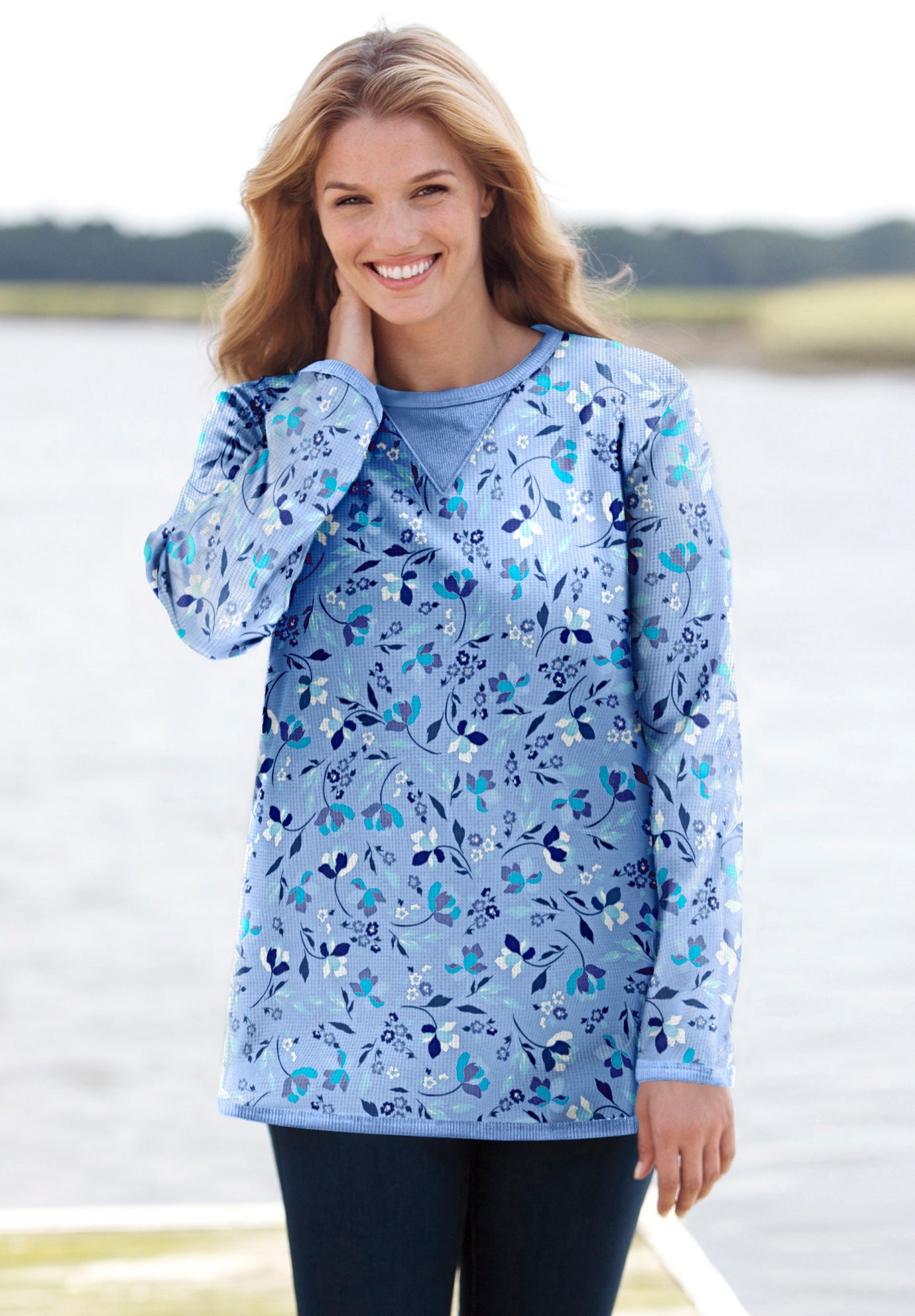 Ultra Soft Waffle Thermal Sweatshirt image number 14