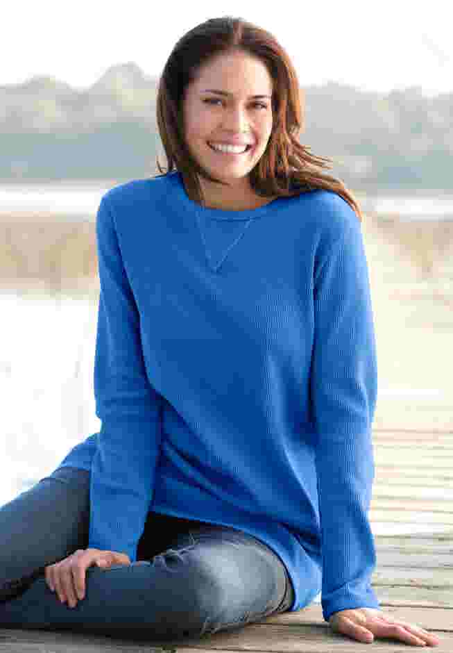 Ultra Soft Waffle Thermal Sweatshirt image number 3