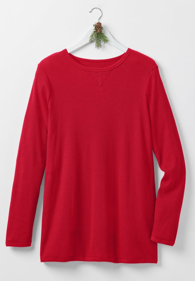 Ultra Soft Waffle Thermal Sweatshirt image number 3