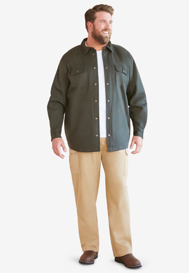 Flannel-Lined Twill Shirt Jacket image number 1