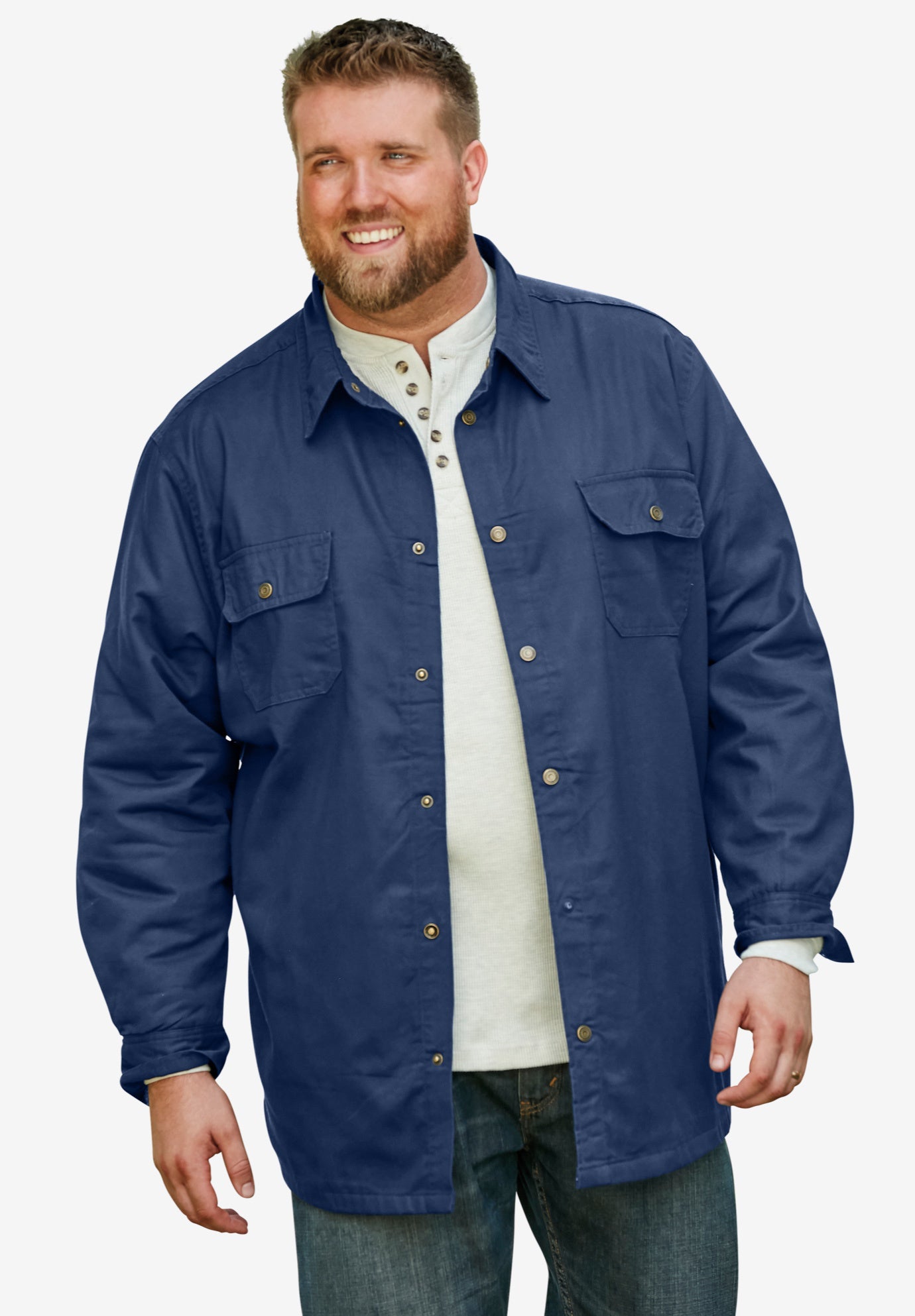 Flannel-Lined Twill Shirt Jacket image number 2