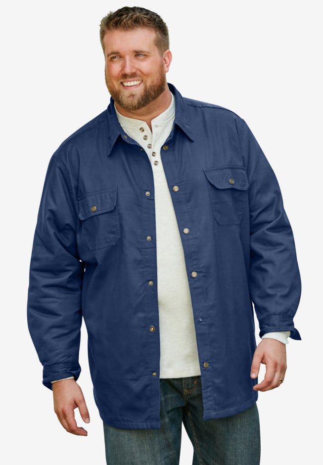 Flannel-Lined Twill Shirt Jacket image number 2