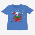 Peanuts Short Sleeve Crew Tee Blue Snoopy Snow image number null