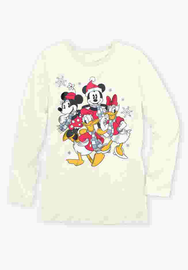 Ivory Disney Friends Long-Sleeve Crew Tee image number 1