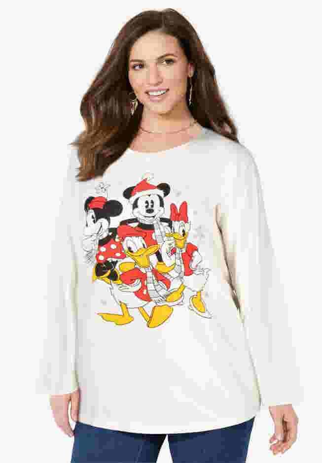Ivory Disney Friends Long-Sleeve Crew Tee image number 0