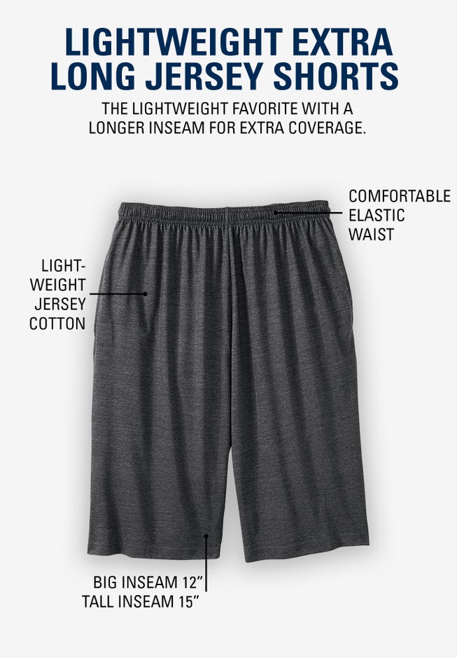 Lightweight Longer Length Jersey Shorts image number 3