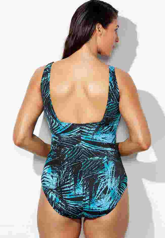 Chlorine Resistant Spliced Tank One Piece Swimsuit image number 1