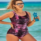Chlorine Resistant Spliced Tank One Piece Swimsuit image number null