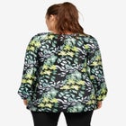 A-Line Long Sleeve Peasant Tunic with Tie-Neck Keyhole Neckline image number null