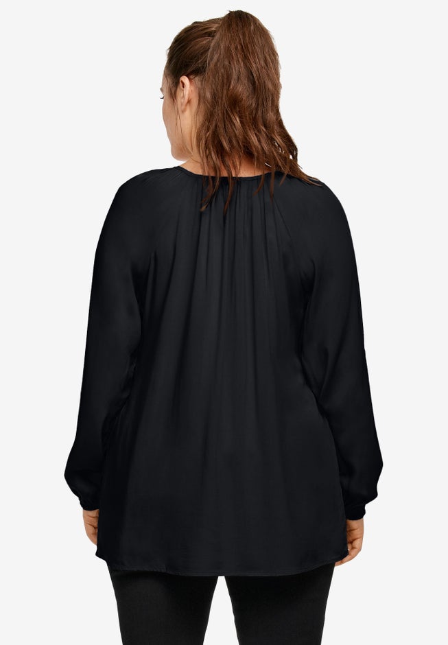 Tie Neck Peasant Tunic image number 1