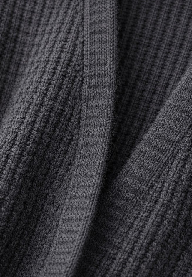 Open Front Long Ribbed Sleeve Waffle Cardigan image number 3