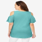 Eyelet Cold-Shoulder Tunic image number null
