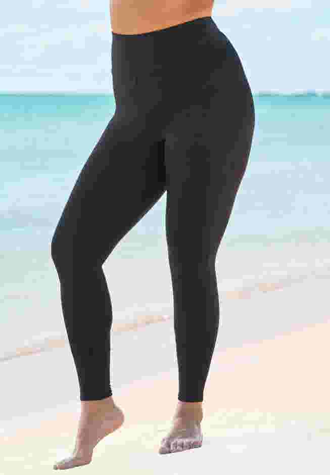 360° Powermesh High-Waist Swim Legging with Tummy Control image number 0
