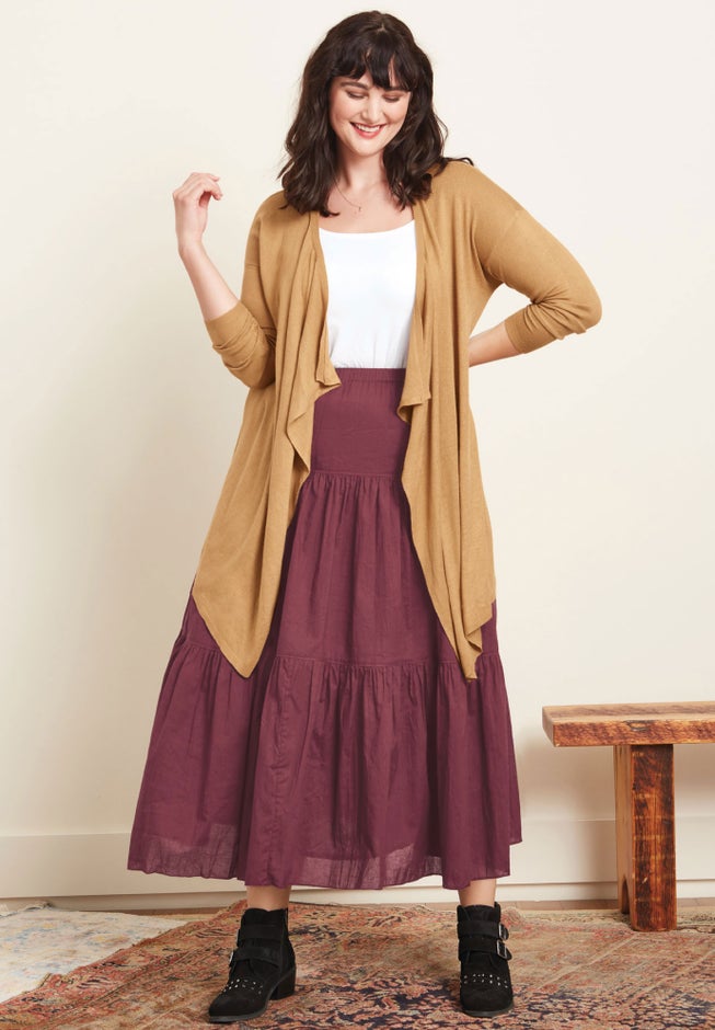 Draped Open Front Cardigan image number 2