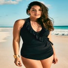 Sarong Front Ruffle One Piece image number null